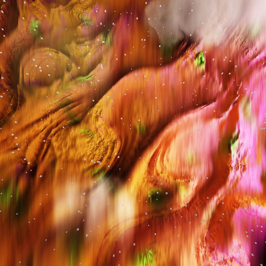 an abstract painting of a variety of colors